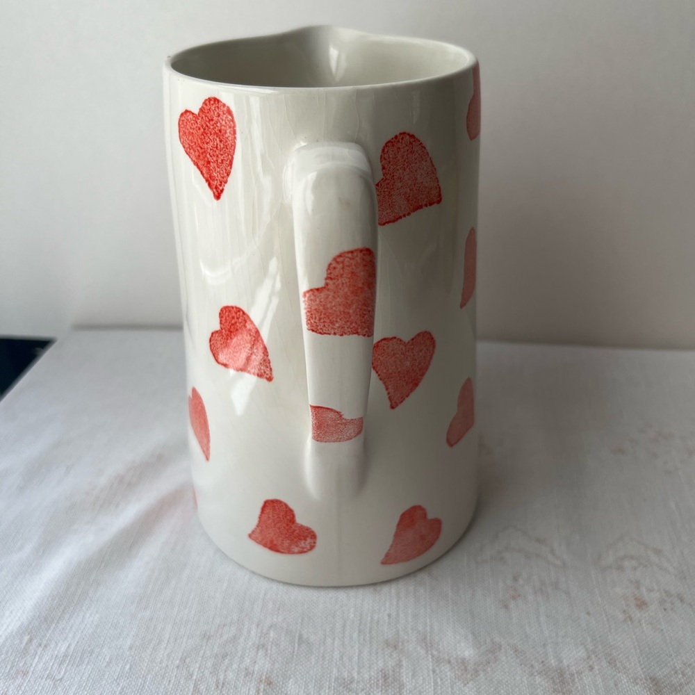 Heart Patterned Ceramic Pitcher - Picture 2 of 10